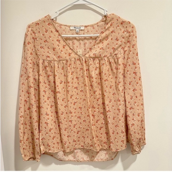 Madewell Floral Blouse in Pink - Picture 2 of 4